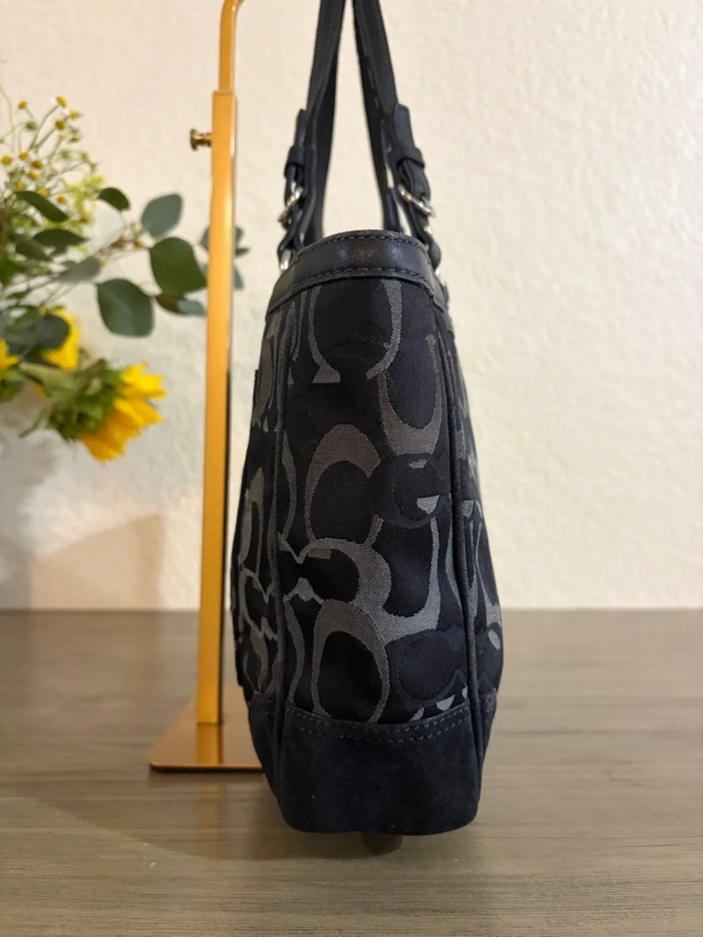 Coach Black Optic Signature Jacquard Tote Bag - Picture 3 of 11